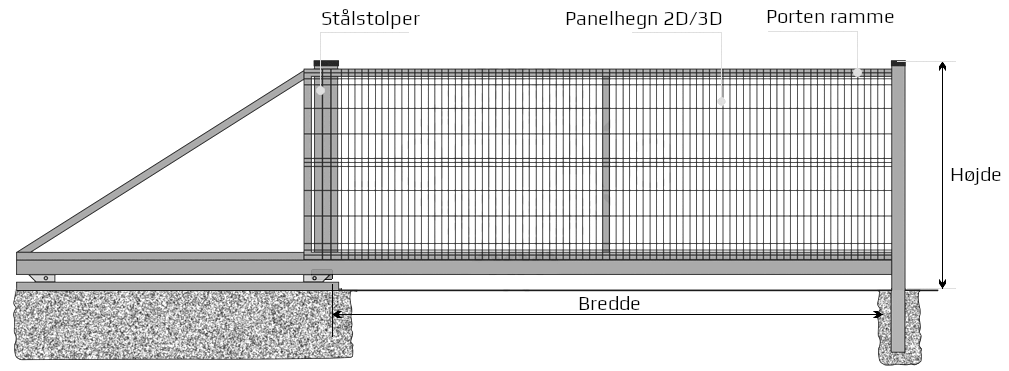 Skydeporte Industri 3D panelhegn 4 mm