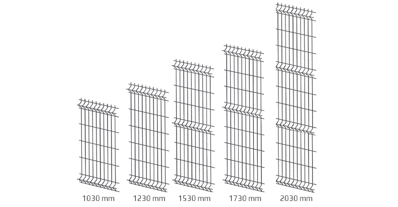 Højde panelhegn 3D